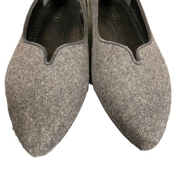 Vaneli Women's Ganet Pointed Toe Grey Flats Felt Leather Italian Made Sz 8 Wide - Picture 8 of 14